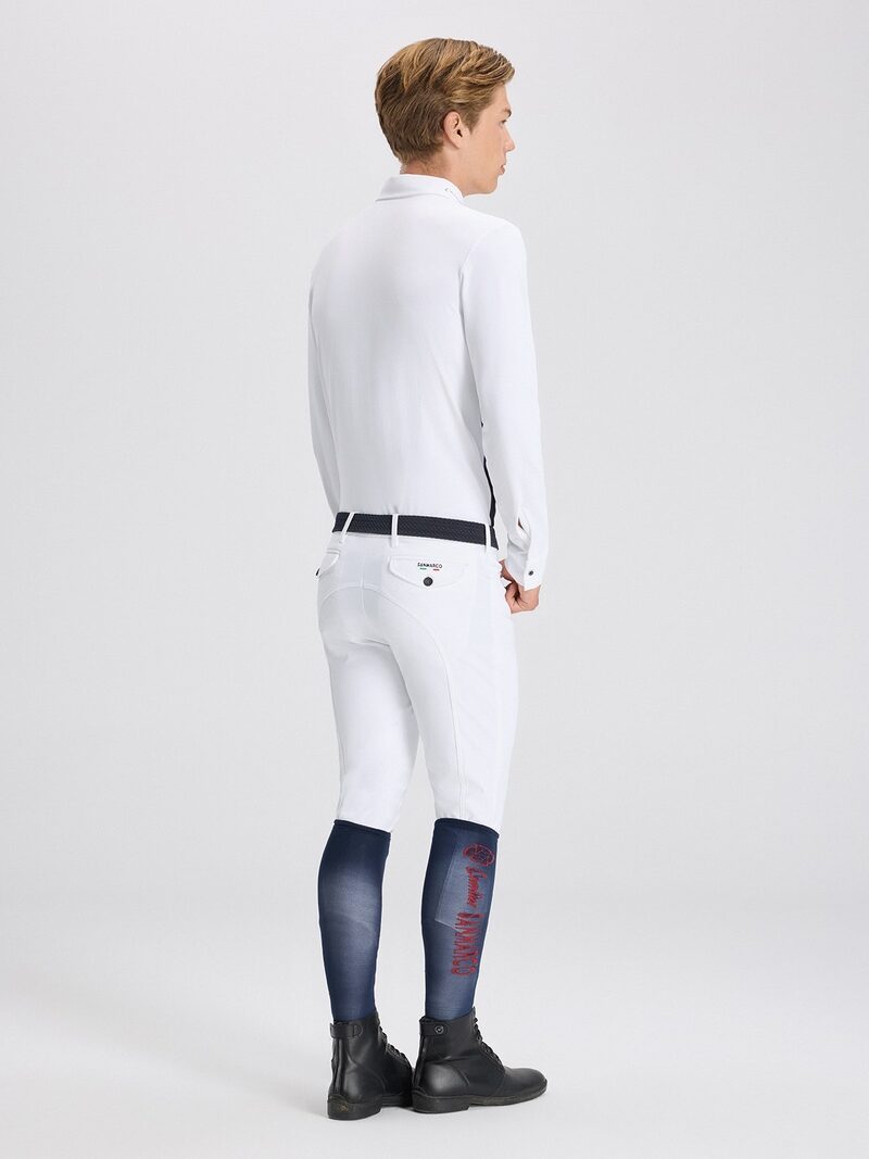 LEONARDO WHITE MEN'S KNEE GRIP PRO BREECHES