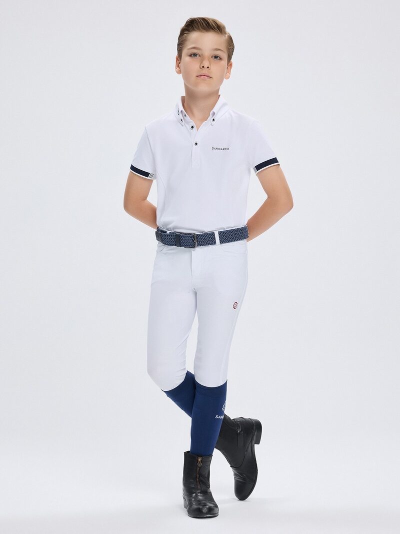 ATLANTIS WHITE KID'S UNISEX KNEE GRIP PRO BREECHES
