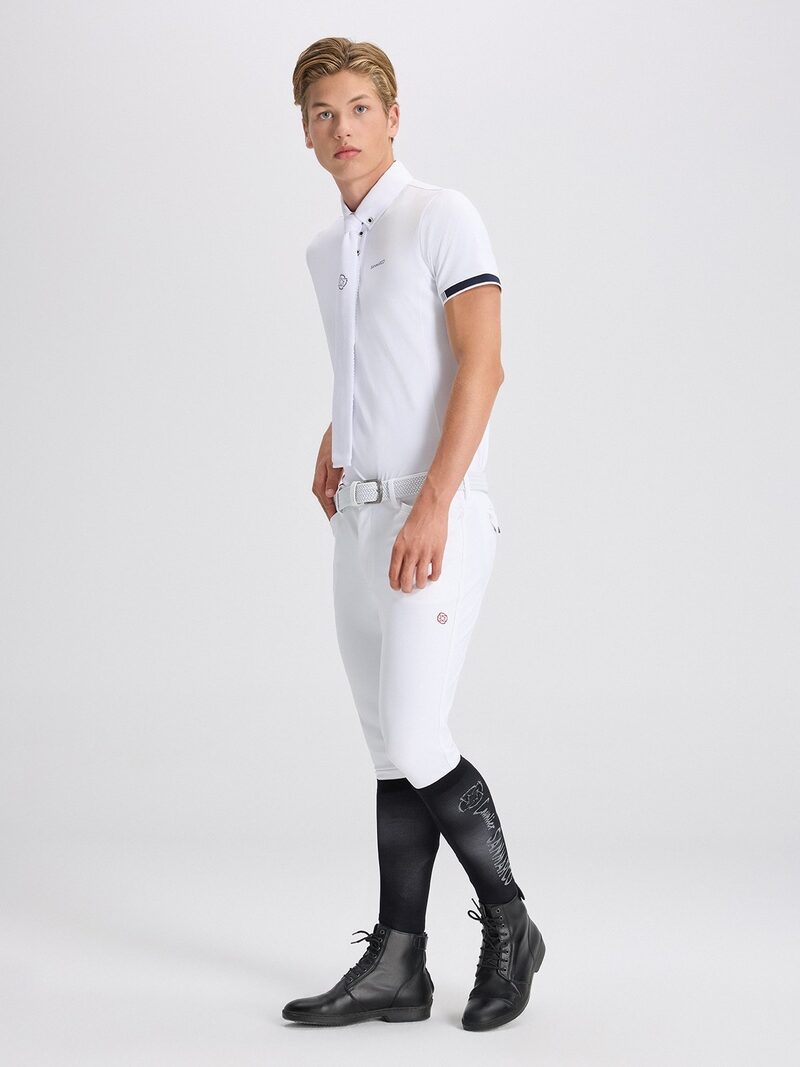 LEONARDO WHITE MEN'S KNEE GRIP PRO BREECHES