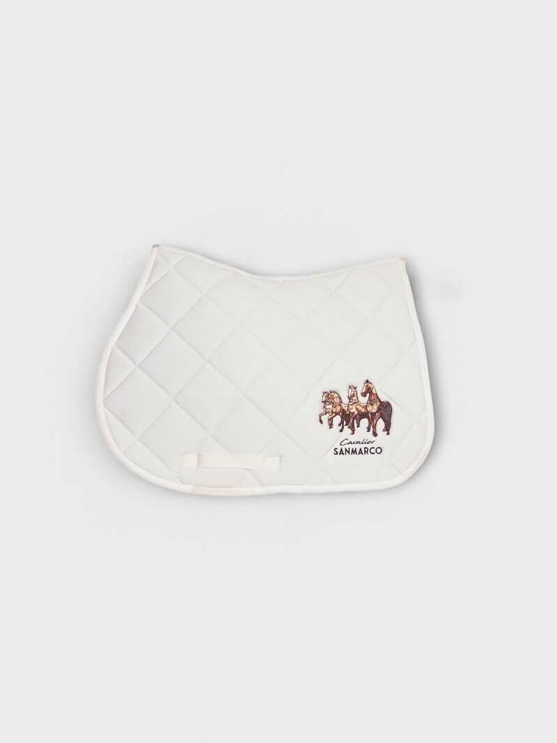 LONDON-H WHITE HERITAGE DIAMOND SADDLE PAD