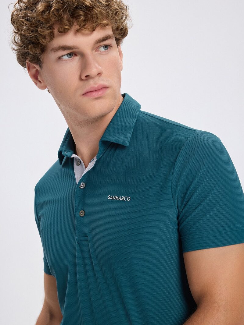 PORTOFINO EMERALD GREEN MEN'S TECH TRAINING POLO SHORT SLEEVE