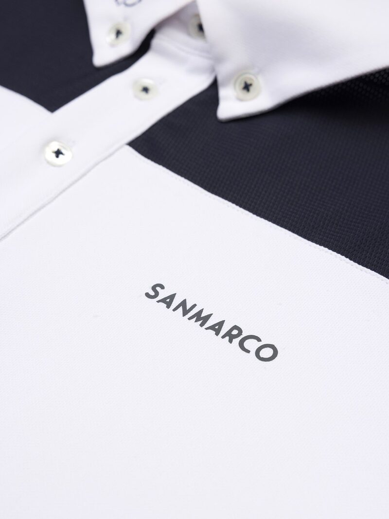 VITTORIO WHITE/NAVY MEN'S SHORT SLEEVE COMPETITION POLO