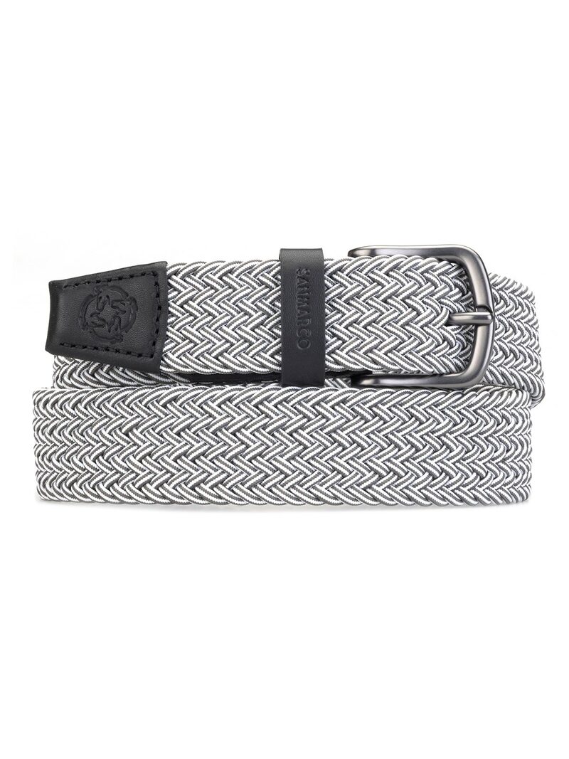 SANTORINI MELANGE GRAY BRAIDED BELT
