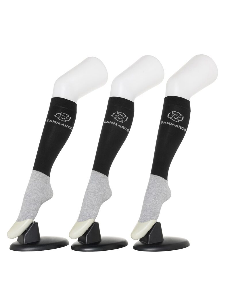 FONDI-3XB SET #7/Black,Black,Black WOMEN'S ALL-SEASON RIDING SOCKS 3 PACK BUNDLE