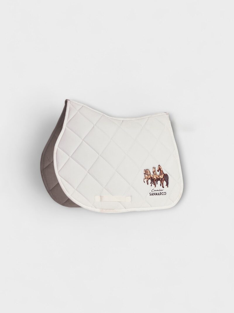 LONDON-H WHITE HERITAGE DIAMOND SADDLE PAD