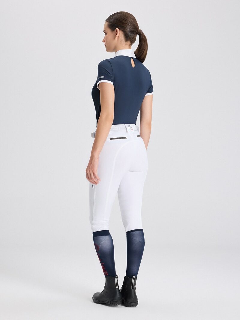 VENEZIA NAVY WOMEN'S COMPETITION POLO SHORT SLEEVE WITH STRASS