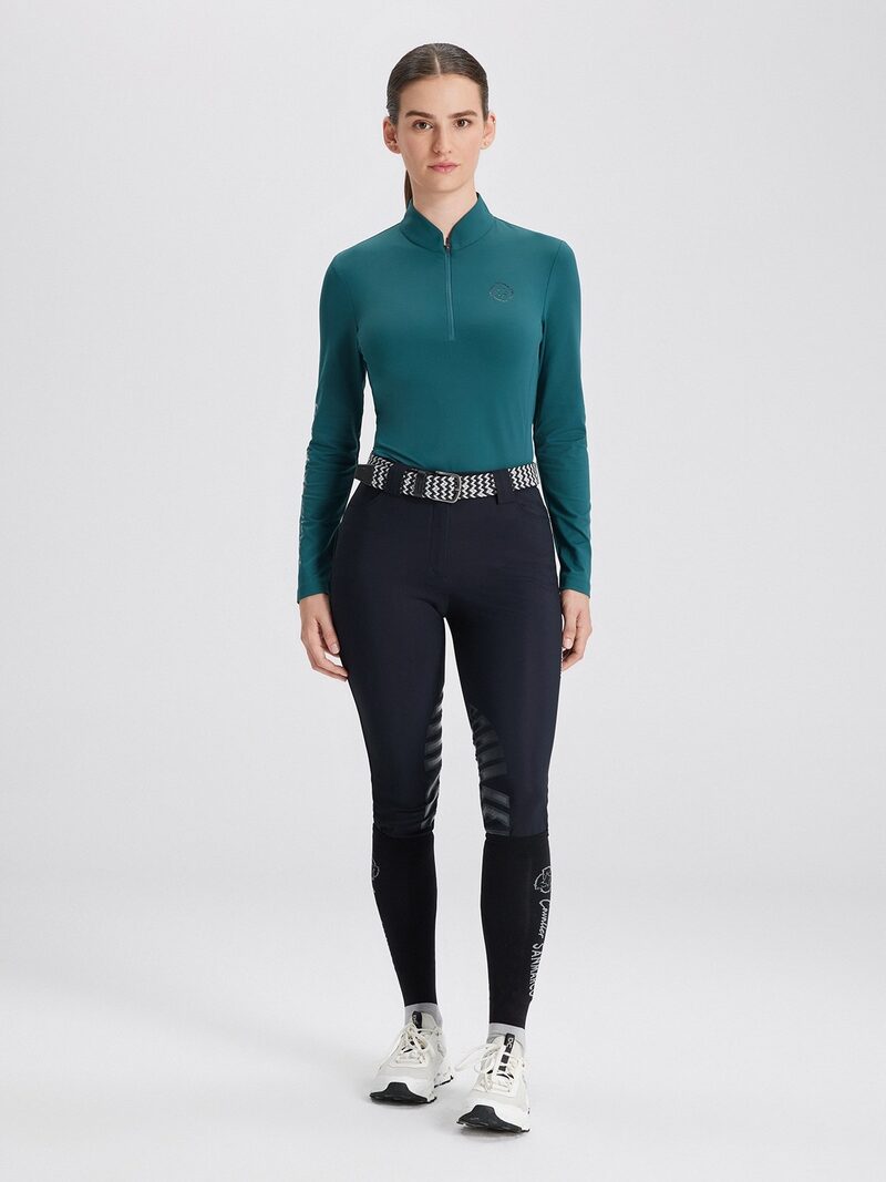 ASPEN GREEN WOMEN'S LONG SLEEVE BASE LAYER QUARTER ZIP