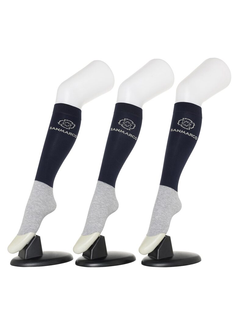 FONDI-3XB SET #6/Navy,Navy,Navy WOMEN'S ALL-SEASON RIDING SOCKS 3 PACK BUNDLE