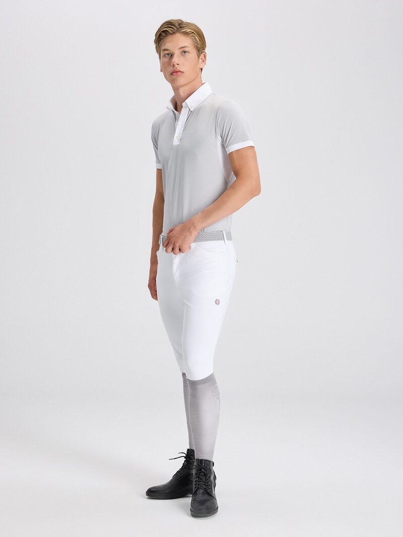 LEONARDO WHITE MEN'S KNEE GRIP PRO BREECHES