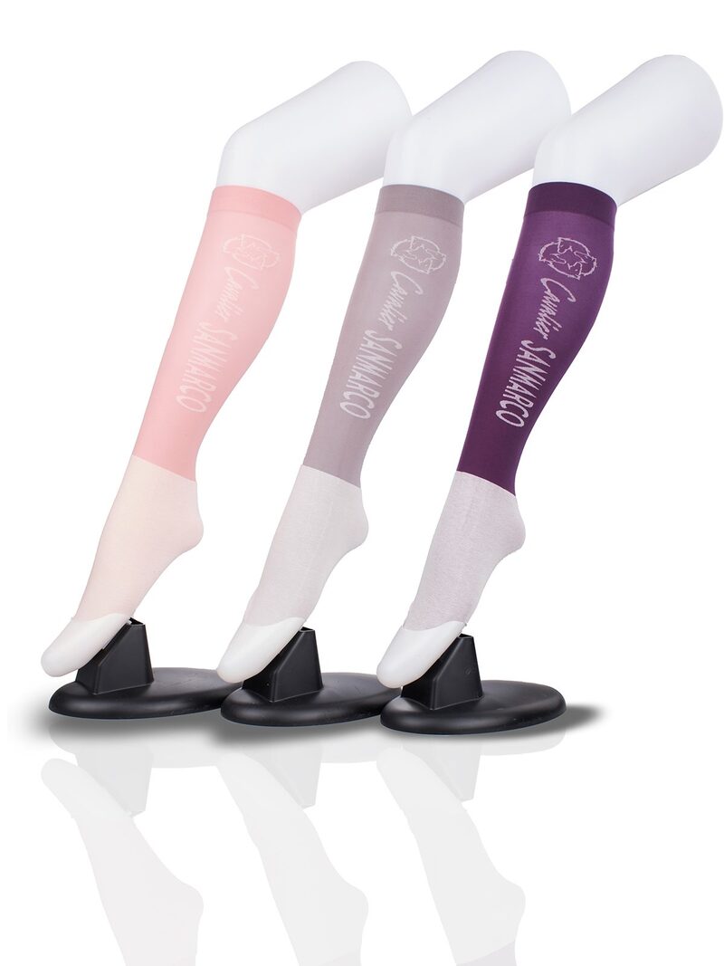 CAPRI-3XB SET #5/Pink,L.Gray,Purple UNISEX SUMMER RIDING SOCKS 3 PACK BUNDLE