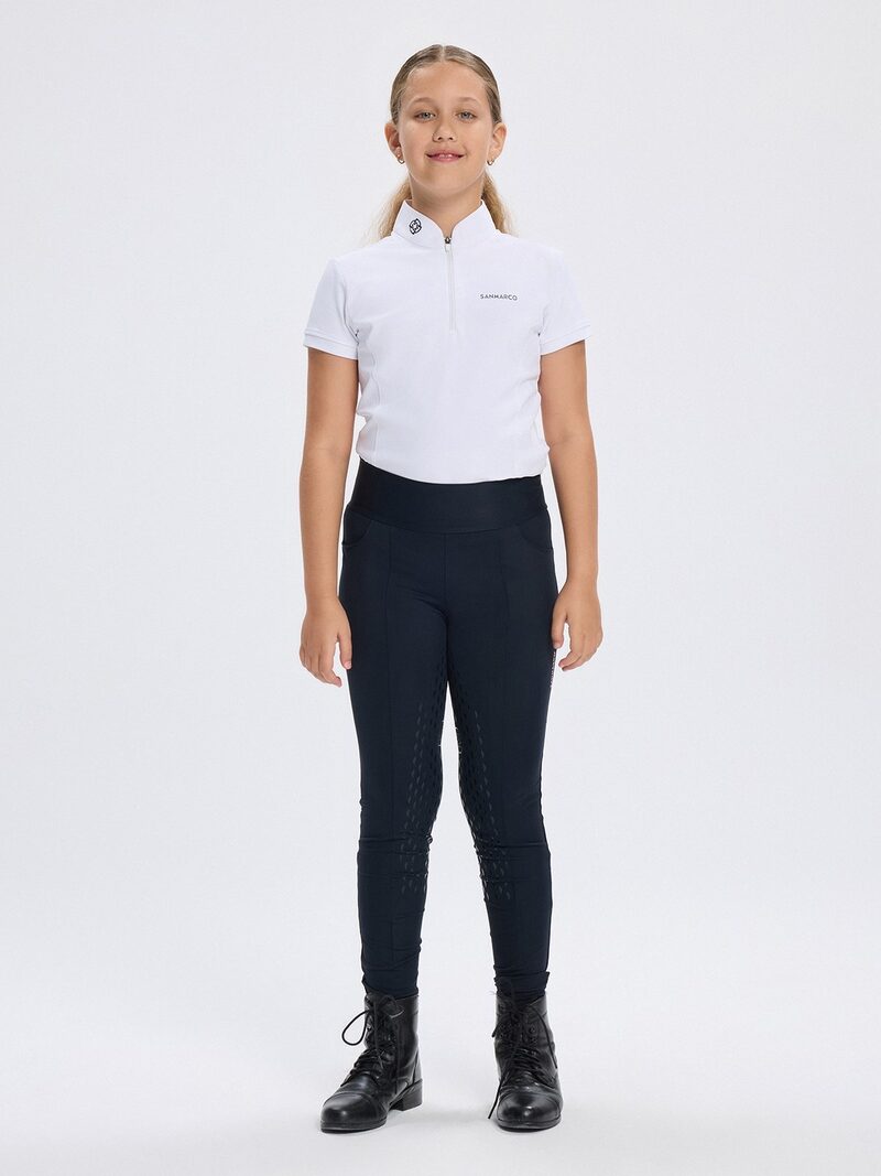 LUNA NAVY GIRL'S FULL GRIP PRO LEGGINGS
