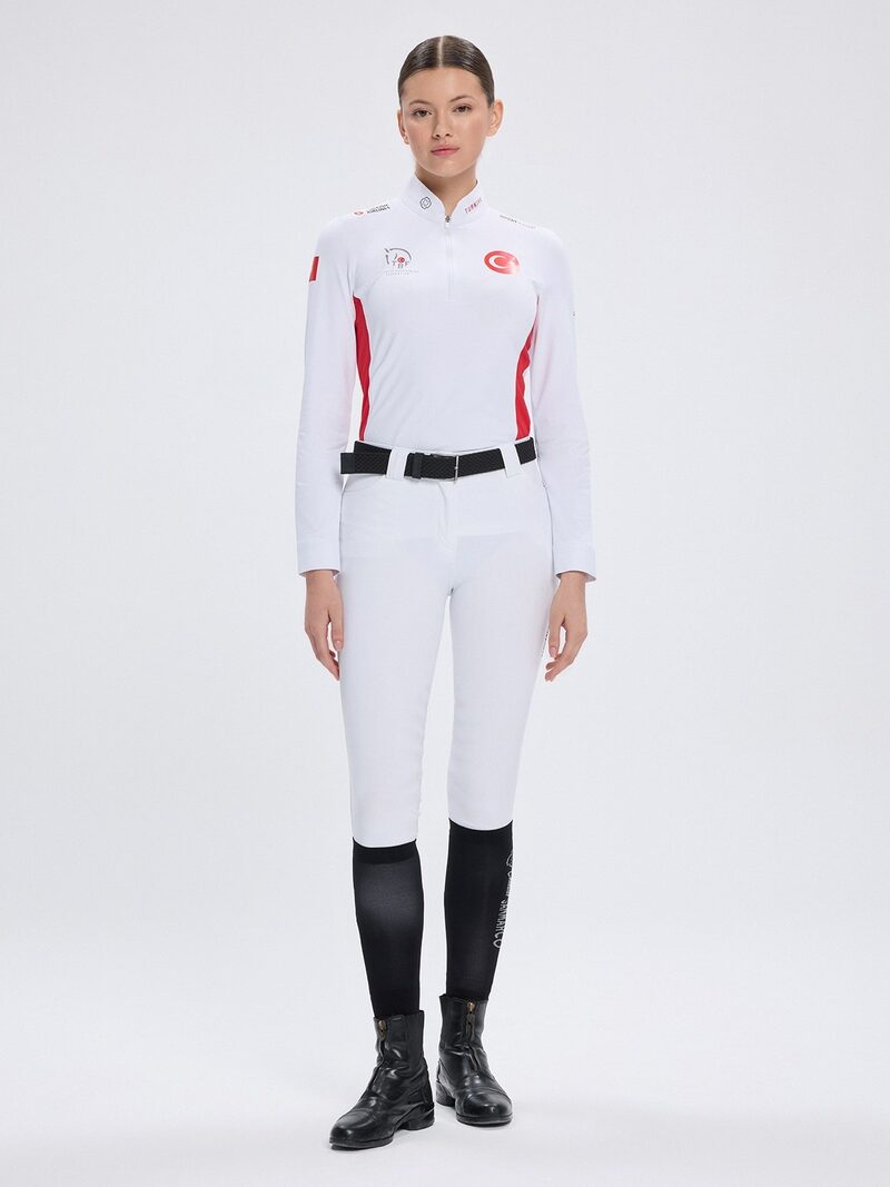 PAOLA-TBF WHITE/RED WOMEN'S COMPETITION POLO LONG SLEEVE X TEAM TÜRKİYE