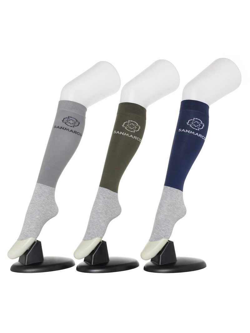 FONDI-3XB SET #1/L.Gray,Green,Royal Blue WOMEN'S ALL-SEASON RIDING SOCKS 3 PACK BUNDLE