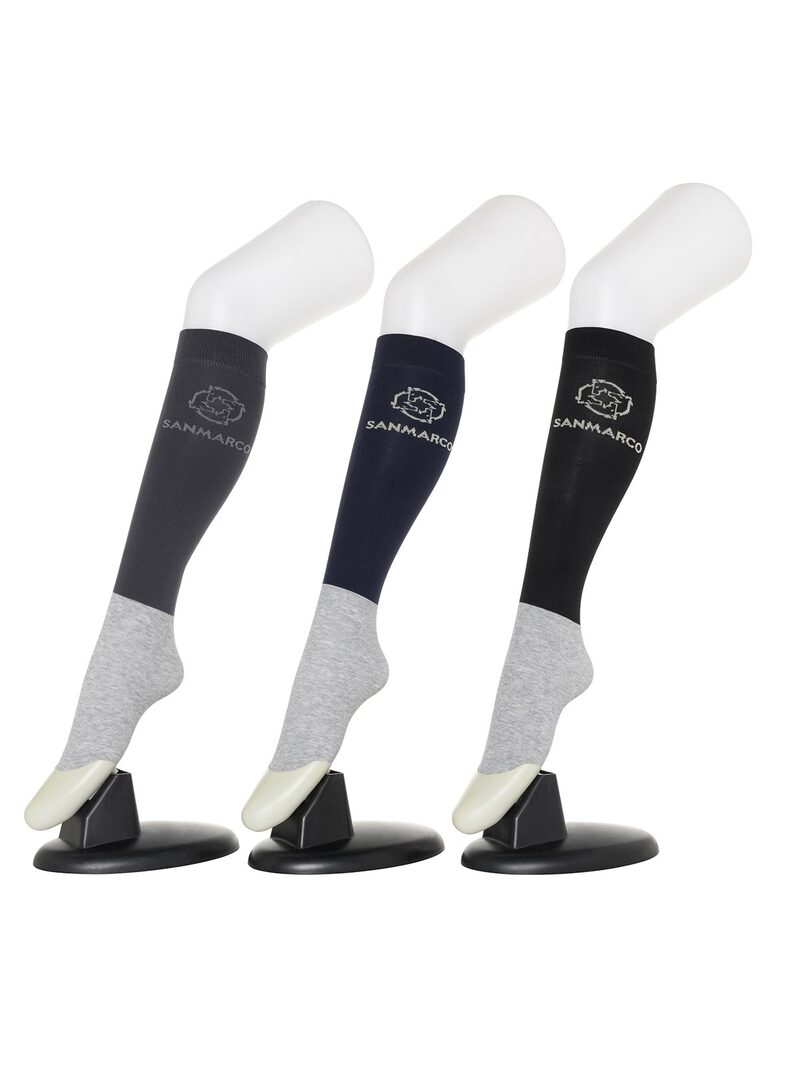 FONDI-3XB SET #5/D.Gray,Navy,Black WOMEN'S ALL-SEASON RIDING SOCKS 3 PACK BUNDLE