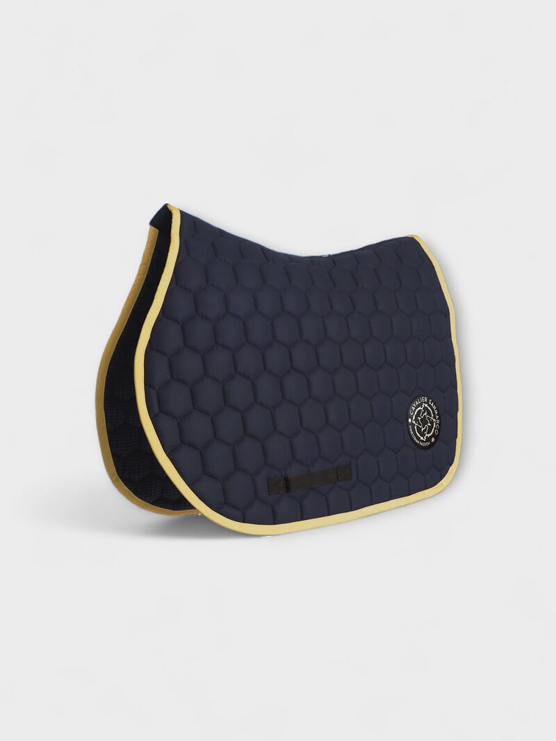PARIS NAVY/GOLD HONEYCOMB SADDLE PAD