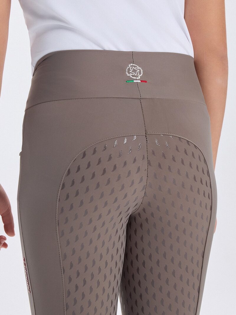 LUNA TAUPE GIRL'S FULL GRIP PRO LEGGINGS
