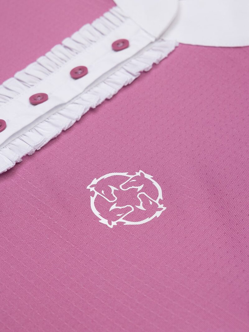 SAVONA-JR PINK GIRL'S COMPETITION POLO SHORT SLEEVE