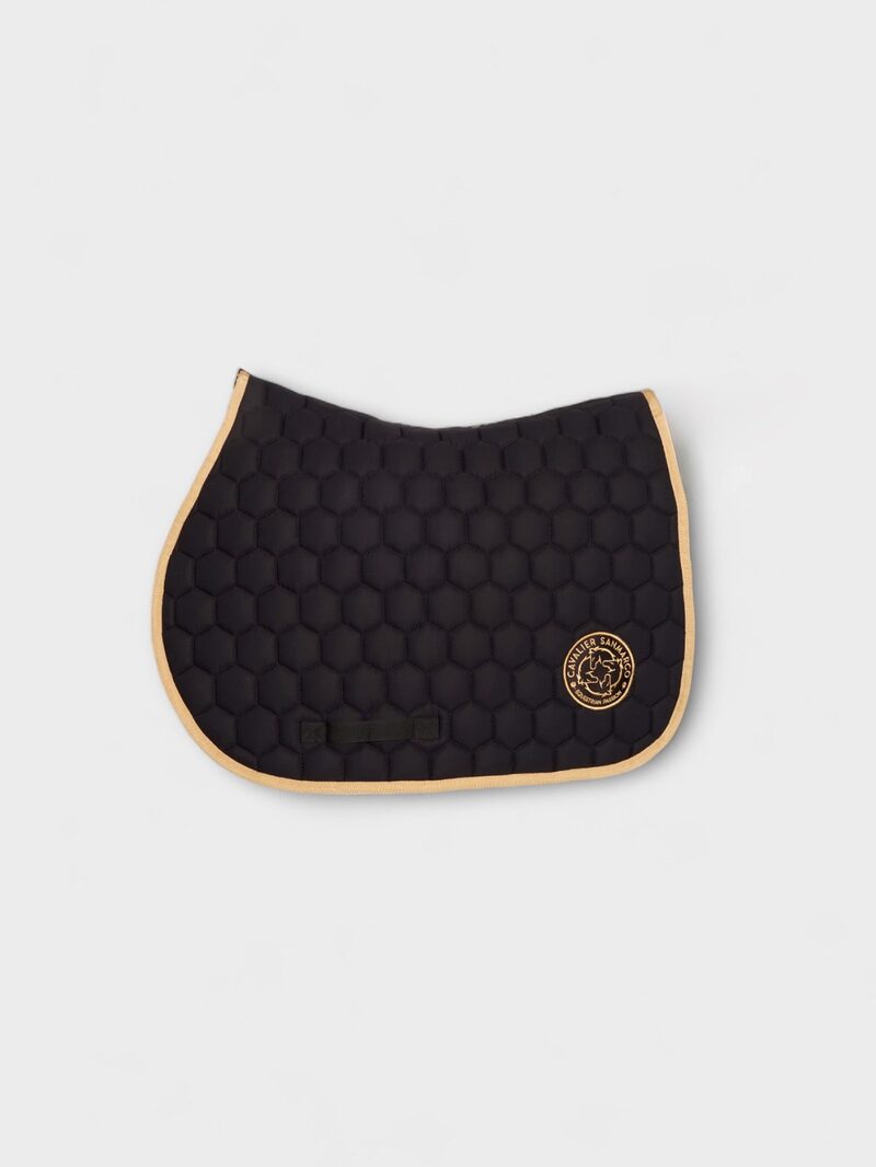PARIS BLACK/GOLD HONEYCOMB SADDLE PAD