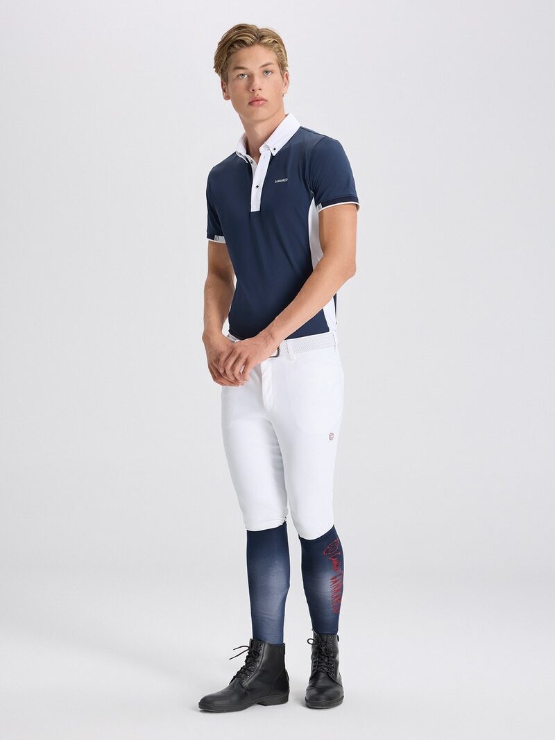 LEONARDO WHITE MEN'S KNEE GRIP PRO BREECHES