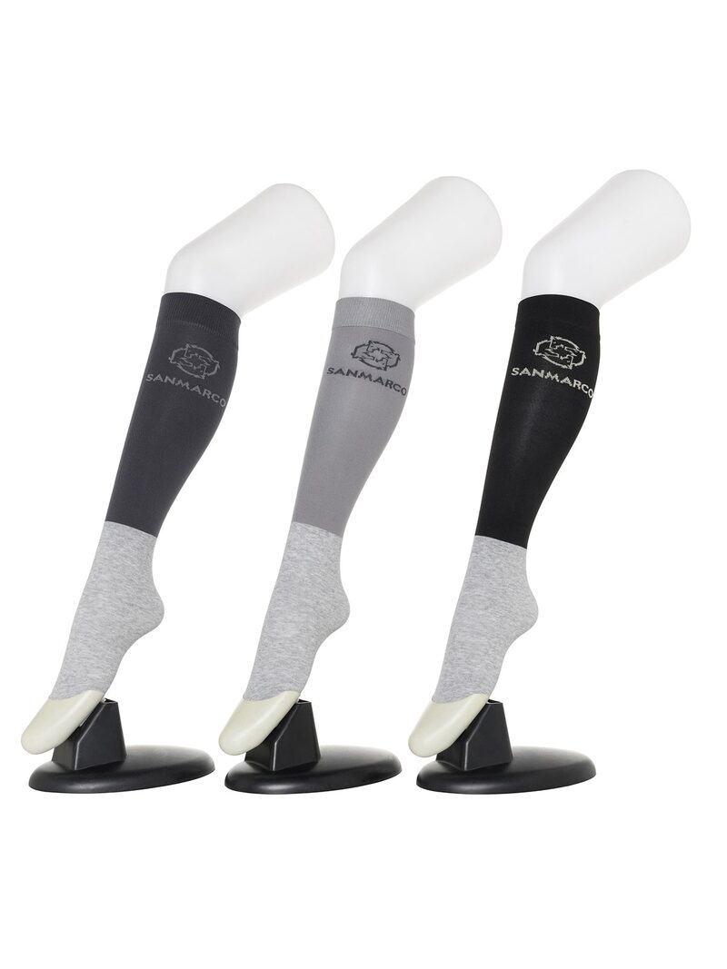 FONDI-3XB SET #4/D.Gray,L.Gray,Black WOMEN'S ALL-SEASON RIDING SOCKS 3 PACK BUNDLE