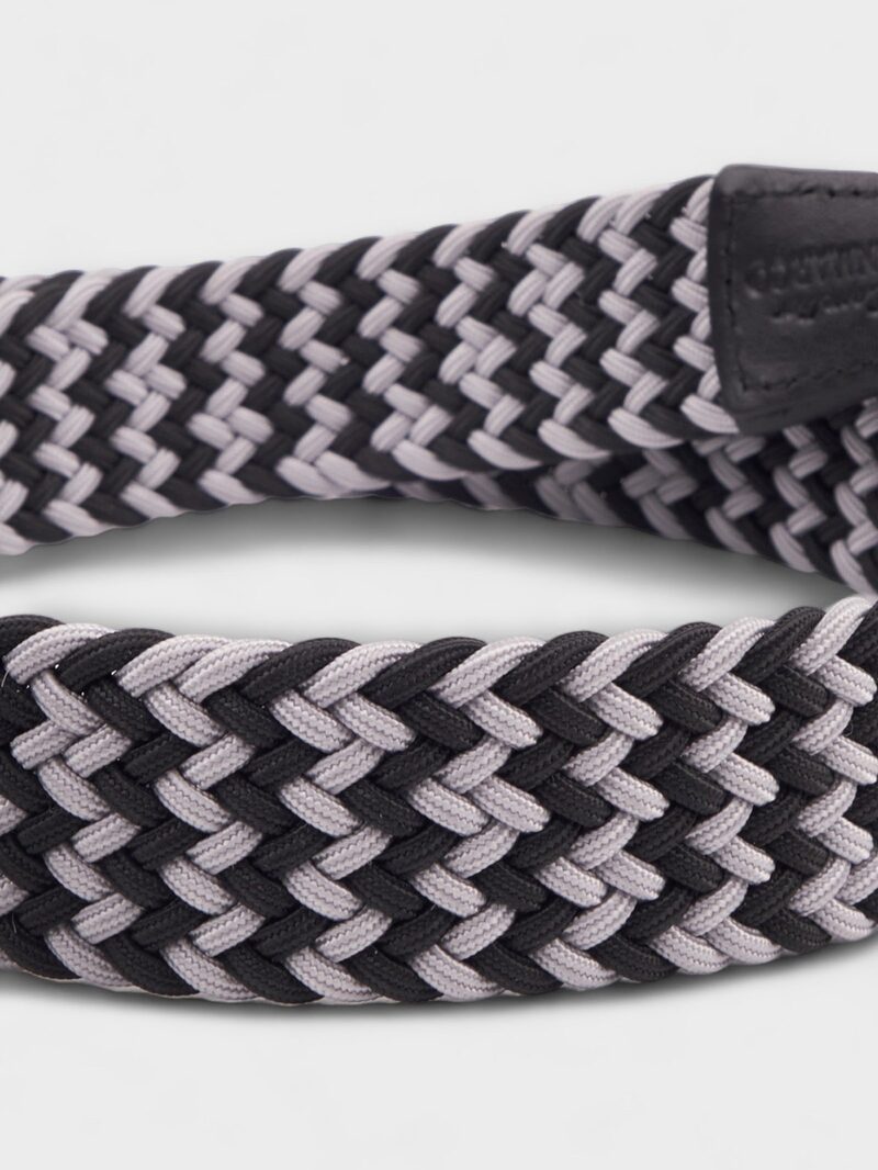 SANTORINI GRAY/BLUE-BLACK BRAIDED BELT