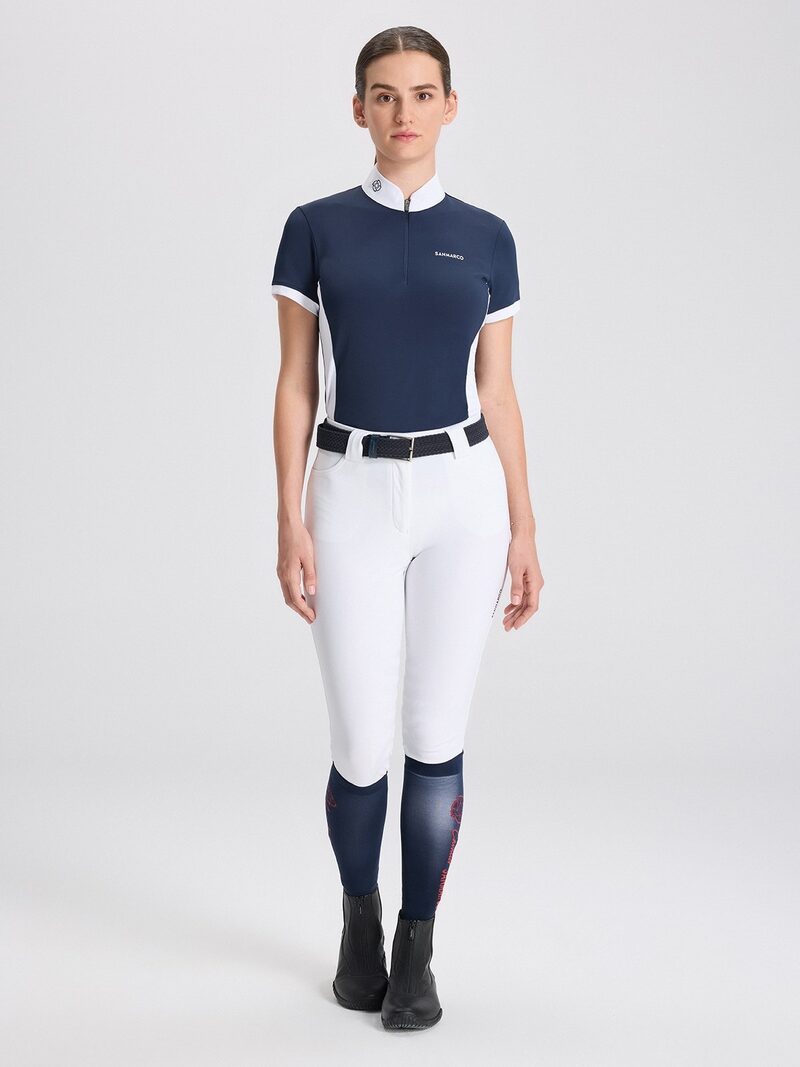 ENZA NAVY/WHITE WOMEN'S COMPETITION POLO SHORT SLEEVE