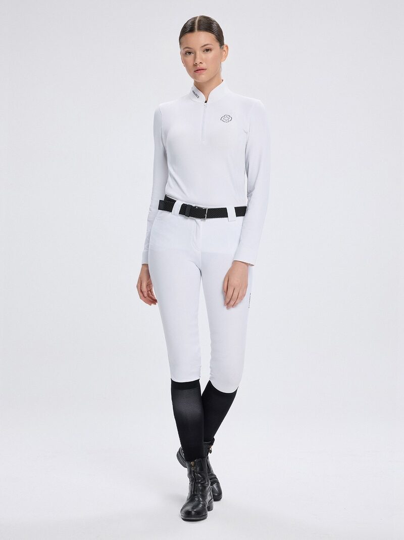 PAOLA WHITE WOMEN'S COMPETITION POLO LONG SLEEVE