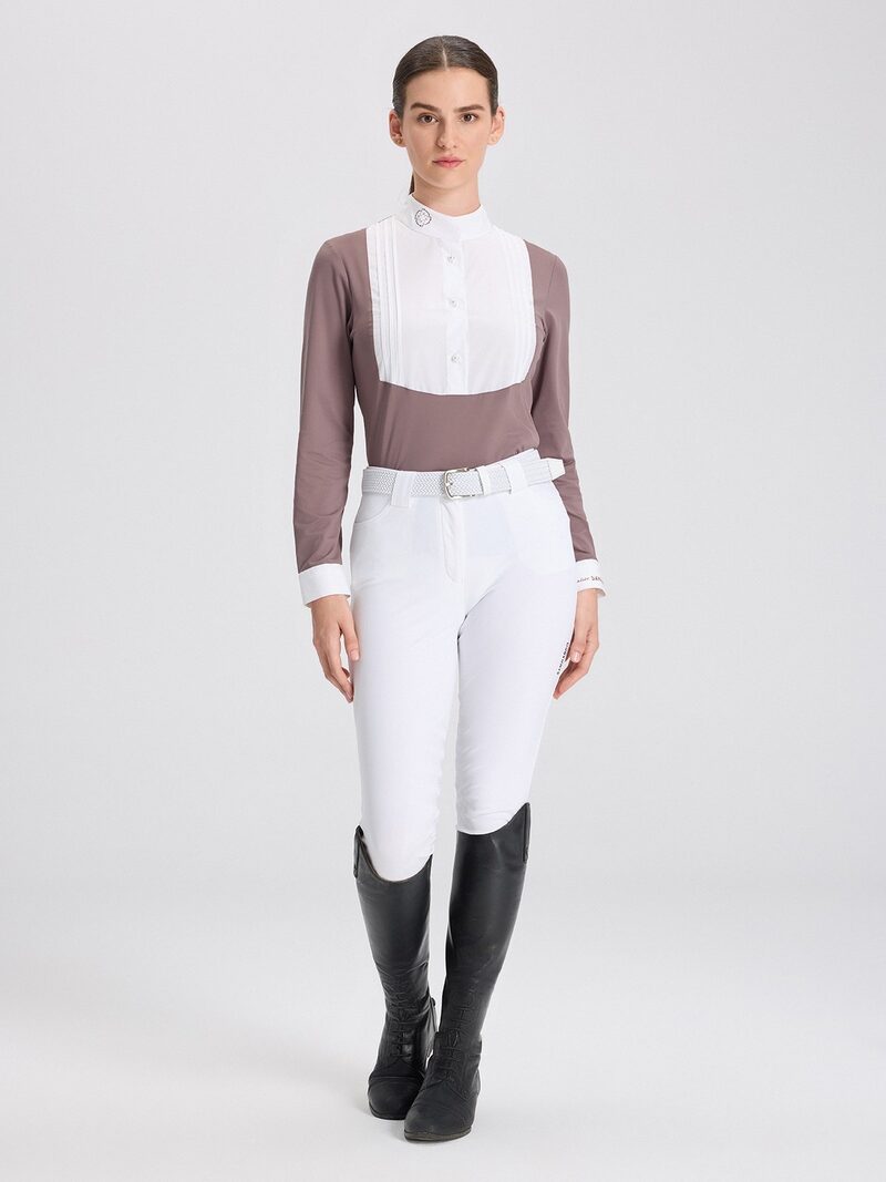 MARCELA MINK/WHITE WOMEN'S COMPETITION SHIRT BIB PANEL