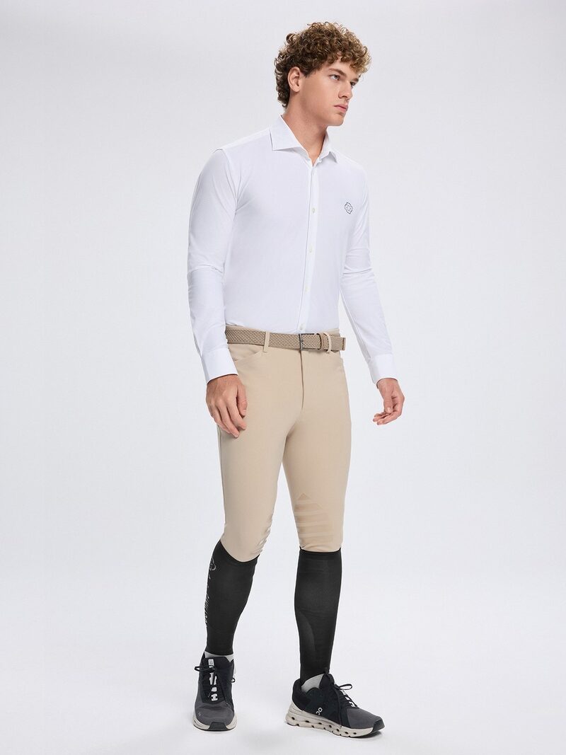 MILANO WHITE MEN'S COMPETITION SHIRT LONG SLEEVE SPREAD COLLAR