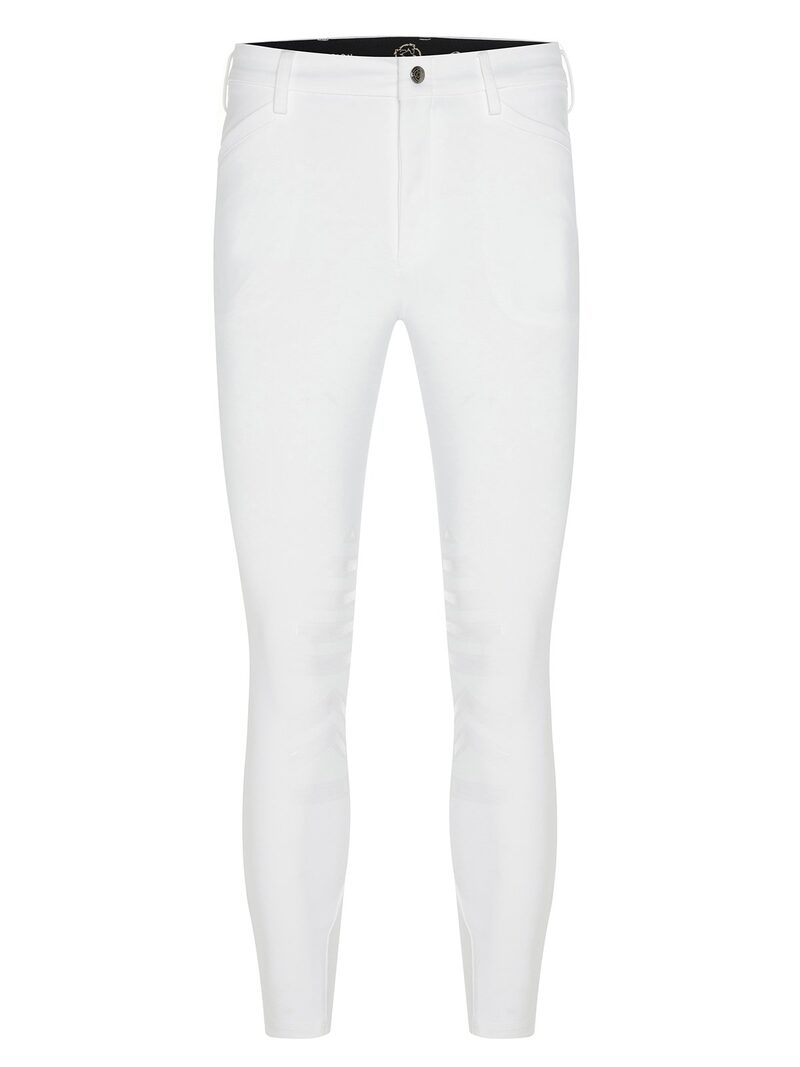 LEONARDO WHITE MEN'S KNEE GRIP PRO BREECHES