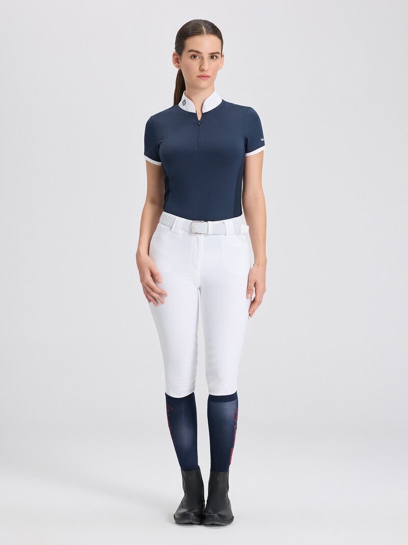 VENEZIA NAVY WOMEN'S COMPETITION POLO SHORT SLEEVE